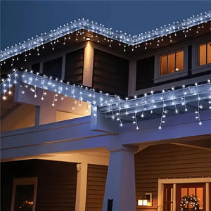 Set 3 Instalații Franjuri LED 3 x 12 m (36 m), Alb Rece, Alb Cald, Albastru, Multicolor - PromotiiZilnice