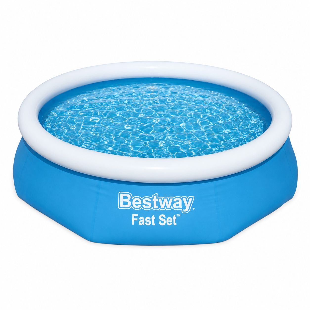 Piscina Gonflabila Bestway Fast Set Rotunda 244 x 61 cm, Capacitate 1880 Litri, Montaj Rapid, Albastra