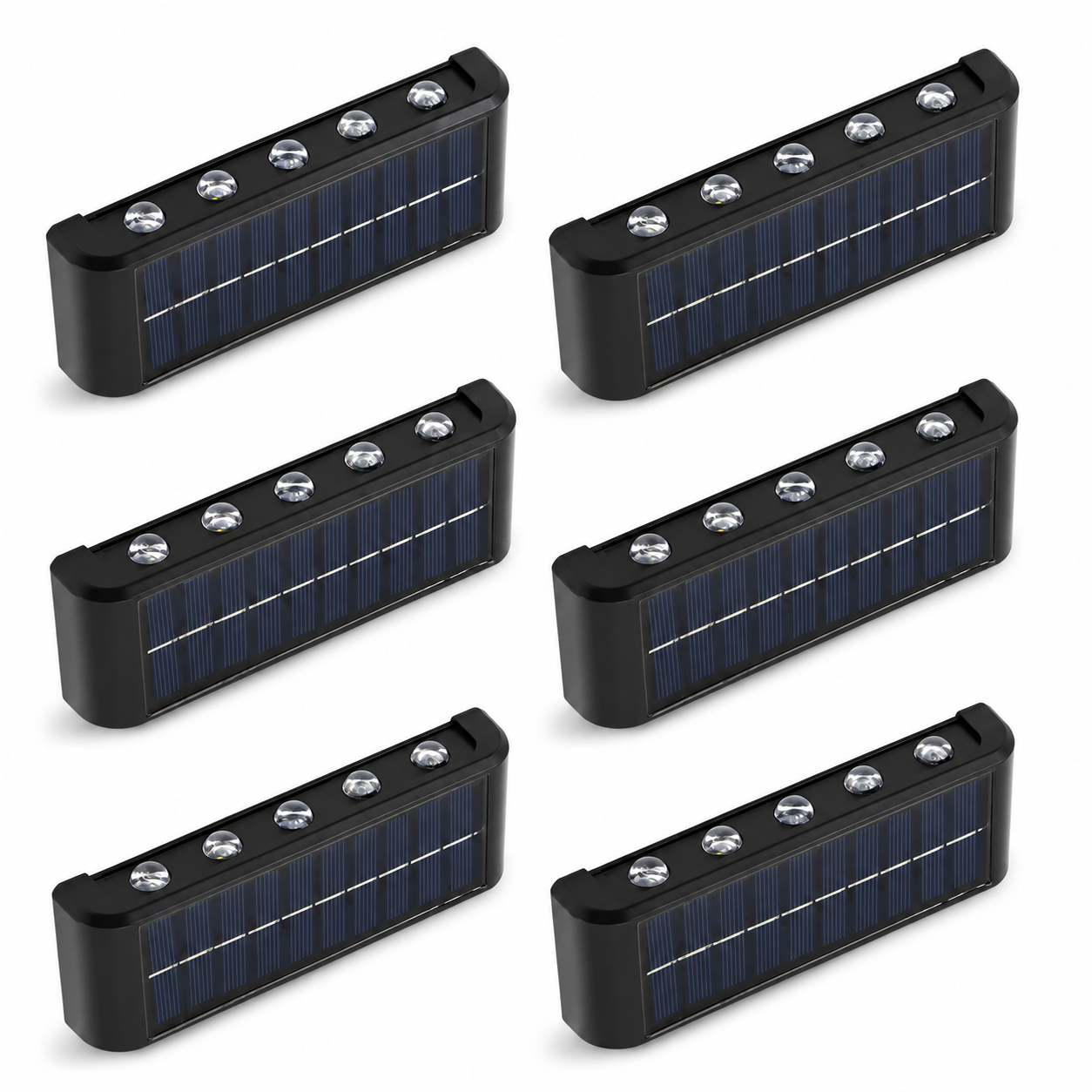 Set 6 Lămpi Solare LED pentru Perete – Pachet Promoțional 4+2 CADOU | 10 LED-uri | IP65