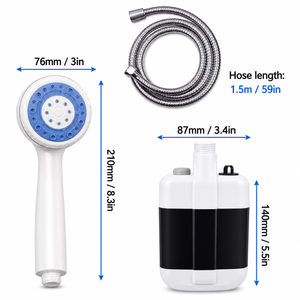 Duș Portabil Electric Camping 2200mAh USB, Furtun 1.5m, Ventuză + Cârlig – Ideal Exterior & Interior PromotiiZilnice