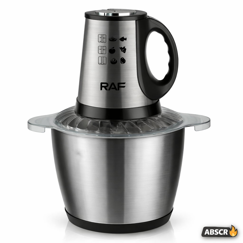 Tocator electric RAF 7032 din inox 3L, 2 viteze, motor puternic, pentru carne si legume