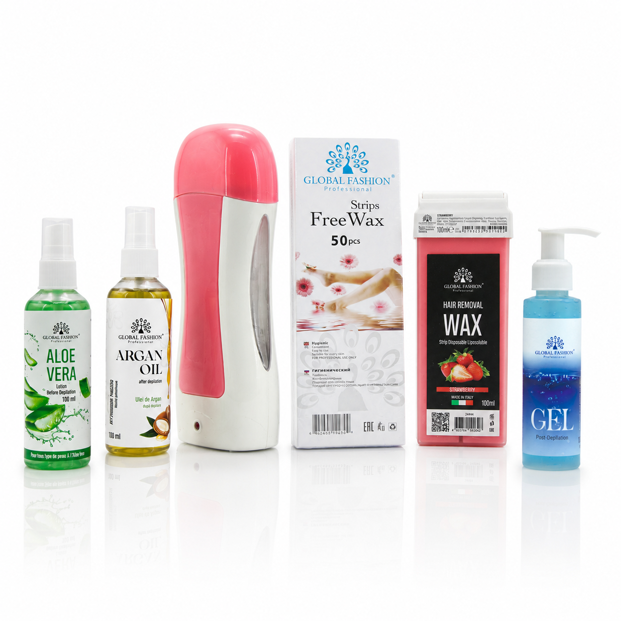 Kit Epilare Super Price 3 – Încălzitor Ceară, Ceară Roll-On, Gel și Produse Îngrijire După Epilare