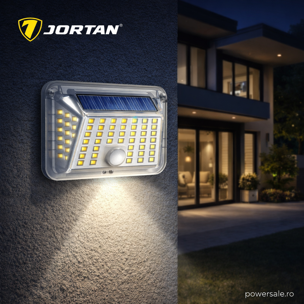 Set 10 Bucăți Lampă Solară LED 90 LED-uri, Senzor de Mișcare, IP65 Impermeabilă, Panou Solar, Lumină Alb Rece pentru Curte, Grădină, Terasă – JORTAN