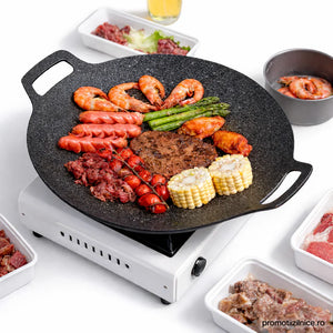 Set 2 Bucati Plita Japoneza 36 cm, Antiaderenta, Compatibila Aragaz si Inductie, Gatire Rapida si Uniforma PromotiiZilnice