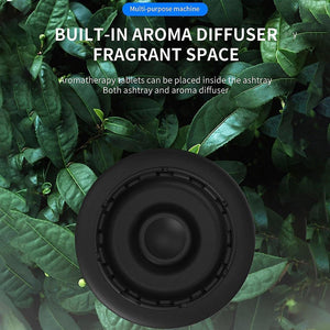 Scrumiera electrica cu aspiratie directa, suport din rasina epoxidica anti-topire, cu functie de purificare a aerului, odorizant pentru eliminarea mirosului, functioneaza cu baterii AA, gri PromotiiZilnice