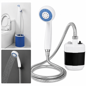 Duș Portabil Electric Camping 2200mAh USB, Furtun 1.5m, Ventuză + Cârlig – Ideal Exterior & Interior PromotiiZilnice