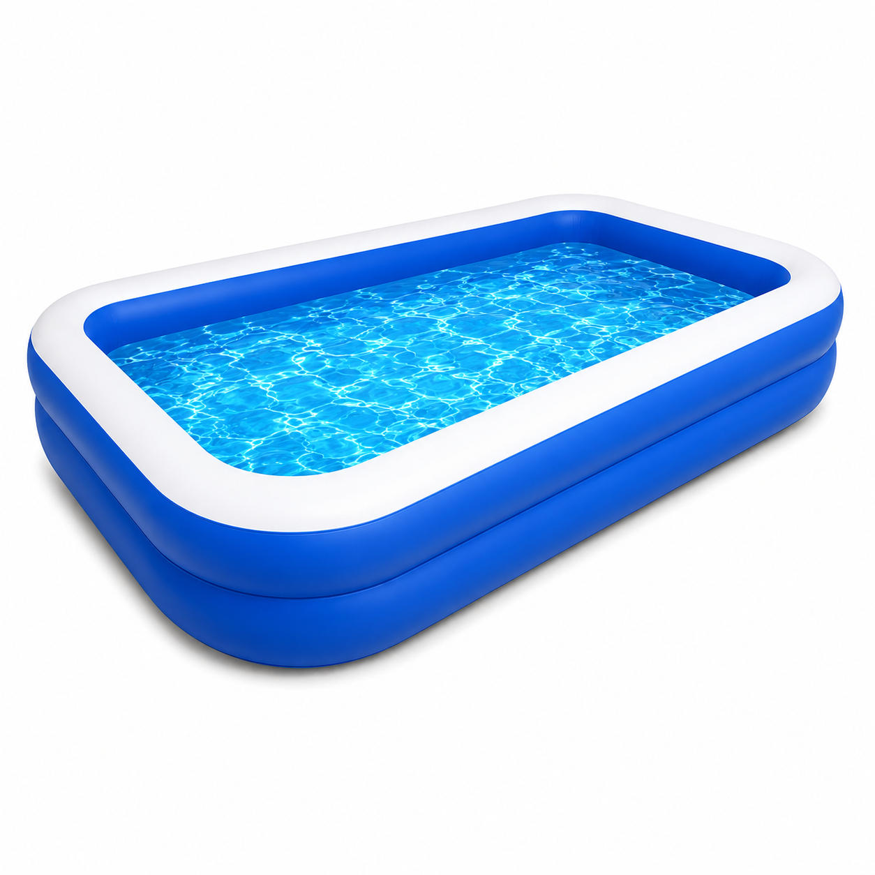 Piscina Gonflabila Mare pentru Familie 200 x 120 x 40 cm, 2 Inele de Siguranta, PVC Rezistent, Albastru