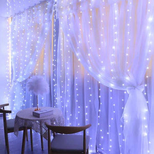Set 2 x Instalatie perdea 3x3m , 300LED , 8 Programe, cu USB si Telecomanda PromotiiZilnice