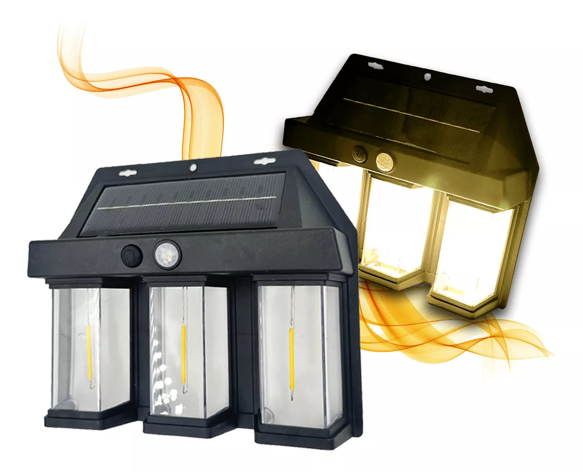 Set 3 x Lampa Solara de Perete tripla, LED, Senzor Miscare PromotiiZilnice