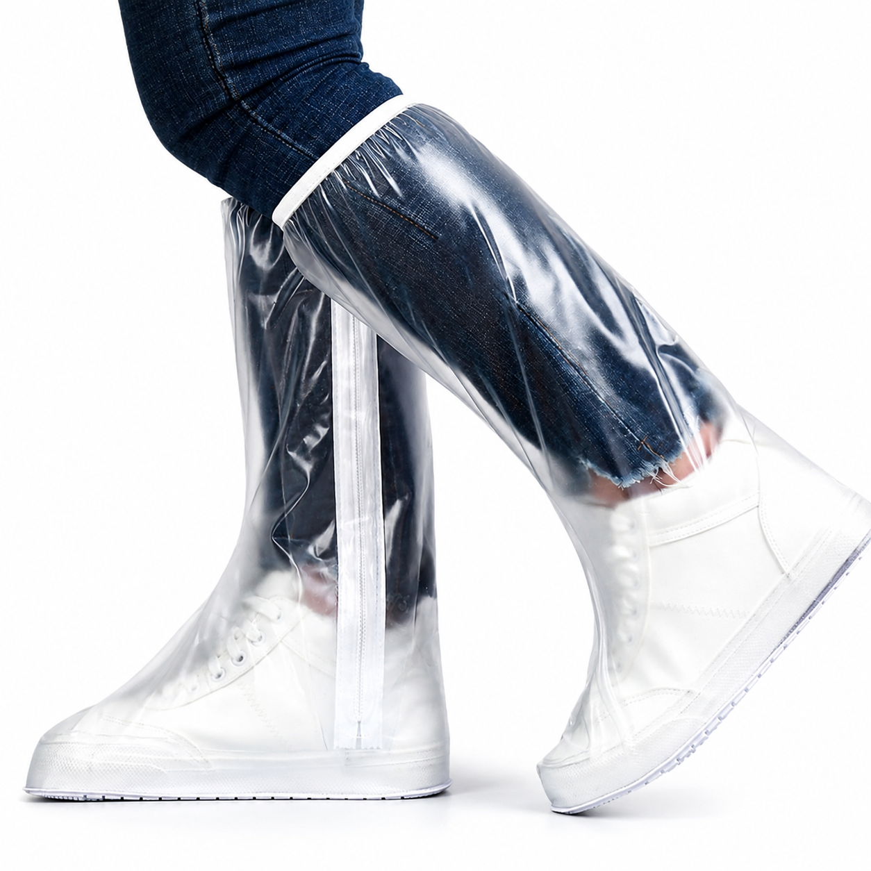 Set 2 Huse Impermeabile pentru Încălțăminte, PVC Transparent Antiderapant, Protecție Ploaie și Noroi, Reutilizabile, Unisex