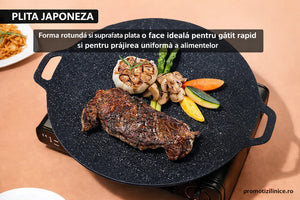 Set 2 Bucati Plita Japoneza 36 cm, Antiaderenta, Compatibila Aragaz si Inductie, Gatire Rapida si Uniforma PromotiiZilnice