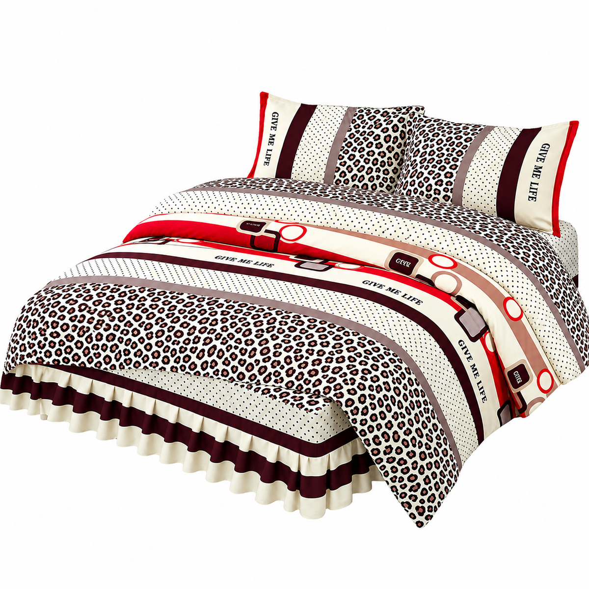 Lenjerie de Pat Premium 4 Piese din Finet – Animal Print, Model H798