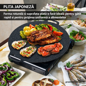 Set 2 Bucăți Plită Japoneză 36 cm – Antiaderentă, Gătire Rapidă pe Aragaz & Inducție PromotiiZilnice