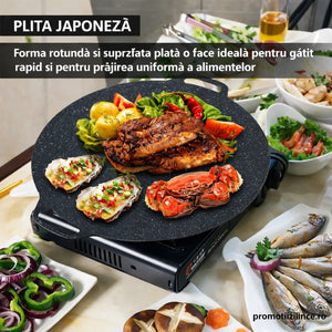 Set 2 Bucati Plita Japoneza 36 cm, Antiaderenta, Compatibila Aragaz si Inductie, Gatire Rapida si Uniforma PromotiiZilnice