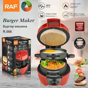 Aparat de facut burgeri sau sandwich-uri RAF 600W, Rosu - PromotiiZilnice