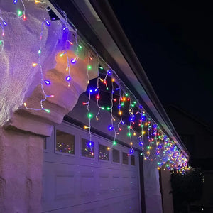 Set 3 Instalații Franjuri LED 3 x 12 m (36 m), Alb Rece, Alb Cald, Albastru, Multicolor - PromotiiZilnice