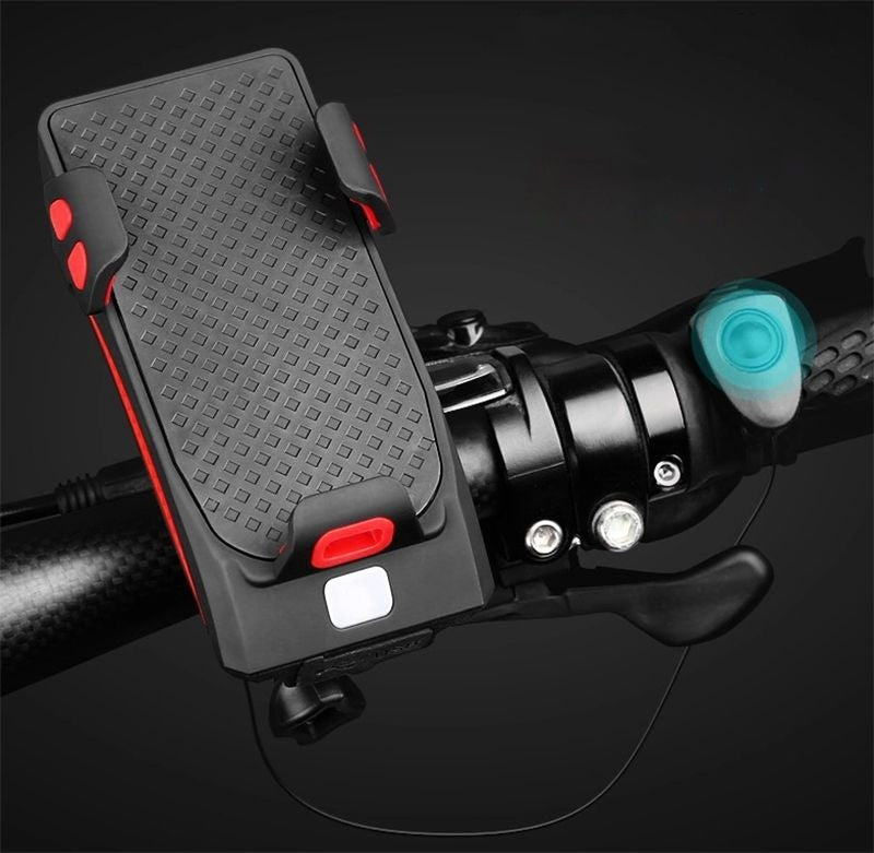 Lanterna bicicleta multifunctionala cu suport telefon si baterie de incarcare
