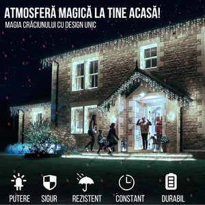 Set 3 Instalații Franjuri LED 3 x 12 m (36 m), Alb Rece, Alb Cald, Albastru, Multicolor - PromotiiZilnice