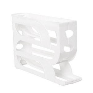 Suport oua pentru frigider, 4 niveluri, capacitate 30 oua, 32 x 7 x 20 cm, alb - PromotiiZilnice