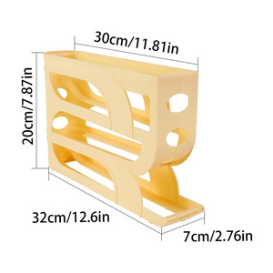 Suport oua pentru frigider, 4 niveluri, capacitate 30 oua, 32 x 7 x 20 cm, alb - PromotiiZilnice