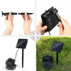 Instalatie solara pentru exterior IP44, 100m, liniara, alb rece - PromotiiZilnice