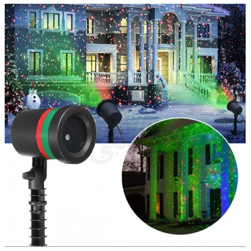 Proiector Laser Light cu lumini verzi si rosii pentru exteriorul casei - PromotiiZilnice