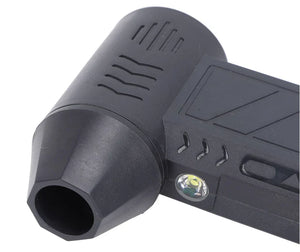 Suflanta aer portabila, indicator baterie, turbo fan, 130000 RPM, 4 trepte de putere, baterie 5000 mAh, negru cu 2 acumulatori PromotiiZilnice