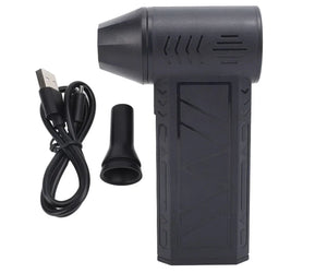 Suflanta aer portabila, indicator baterie, turbo fan, 130000 RPM, 4 trepte de putere, baterie 5000 mAh, negru cu 2 acumulatori PromotiiZilnice