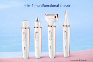 Aparat de ras electric pentru femei 4-în-1, reîncărcabil USB – rasori, trimmer și perie de curățare PromotiiZilnice