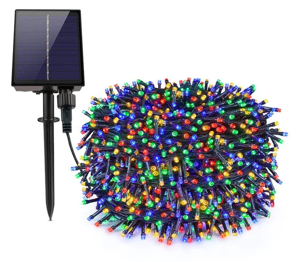 Instalatie solara pentru exterior IP44, 100m, liniara, alb rece - PromotiiZilnice