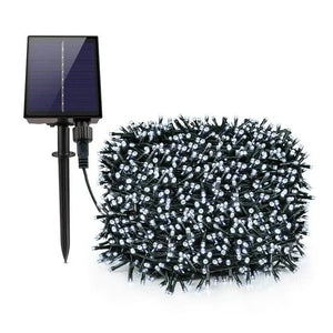 Instalatie solara pentru exterior IP44, 100m, liniara, alb rece - PromotiiZilnice