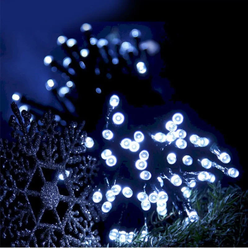 Instalatie solara pentru exterior IP44, 100m, liniara, alb rece - PromotiiZilnice