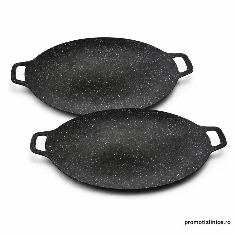 Set 2 Bucati Plita Japoneza 36 cm, Antiaderenta, Compatibila Aragaz si Inductie, Gatire Rapida si Uniforma PromotiiZilnice