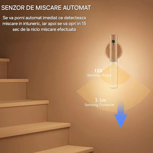 Set 4 Lampa LED de perete cu senzor de miscare, prindere de suport cu magnet, portabil, comutator ON/OFF,AUTO - PromotiiZilnice