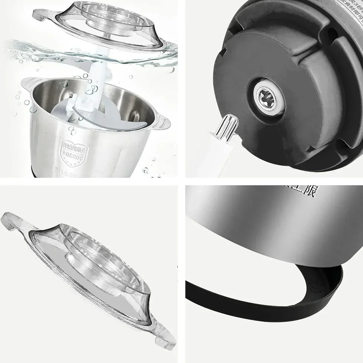 Tocator electric carne si legume, 4 lame inox, 2 viteze, capacitate mare, bol inox - PromotiiZilnice