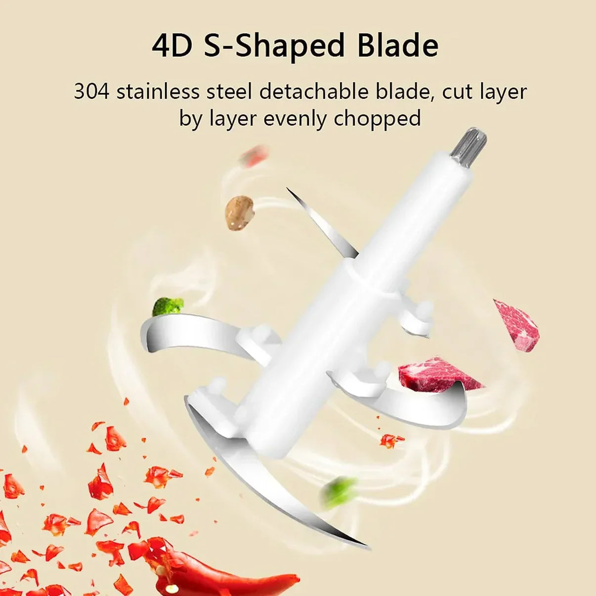 Tocator electric carne si legume, 4 lame inox, 2 viteze, capacitate mare, bol inox - PromotiiZilnice