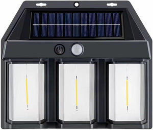 Set 3 x Lampa Solara de Perete tripla, LED, Senzor Miscare PromotiiZilnice