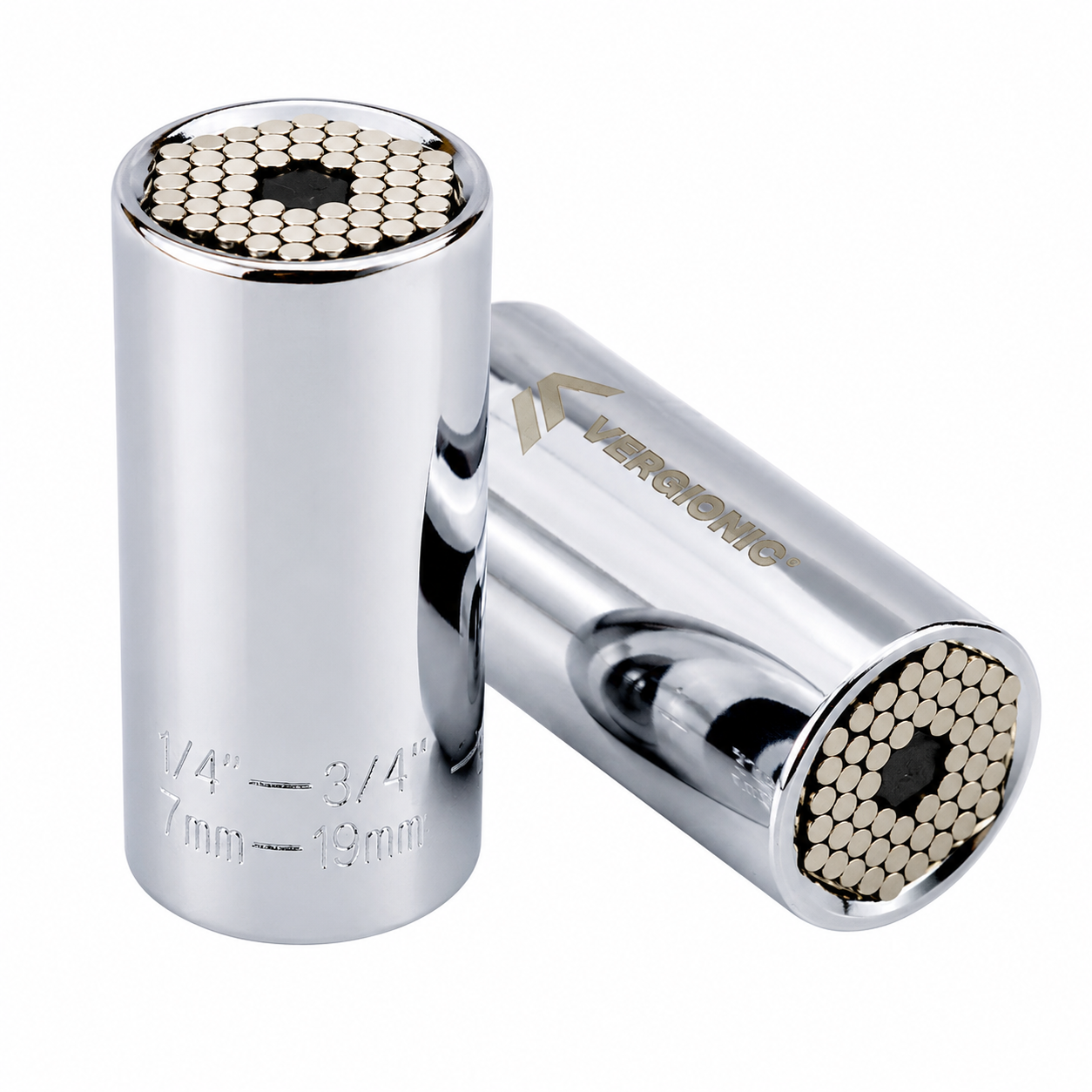 Set 2 Bucăți Adaptor Universal Multifuncțional 7-19 mm pentru Bormașină și Cheie Clichet, Cheie Tubulară Reglabilă pentru Șuruburi și Piulițe