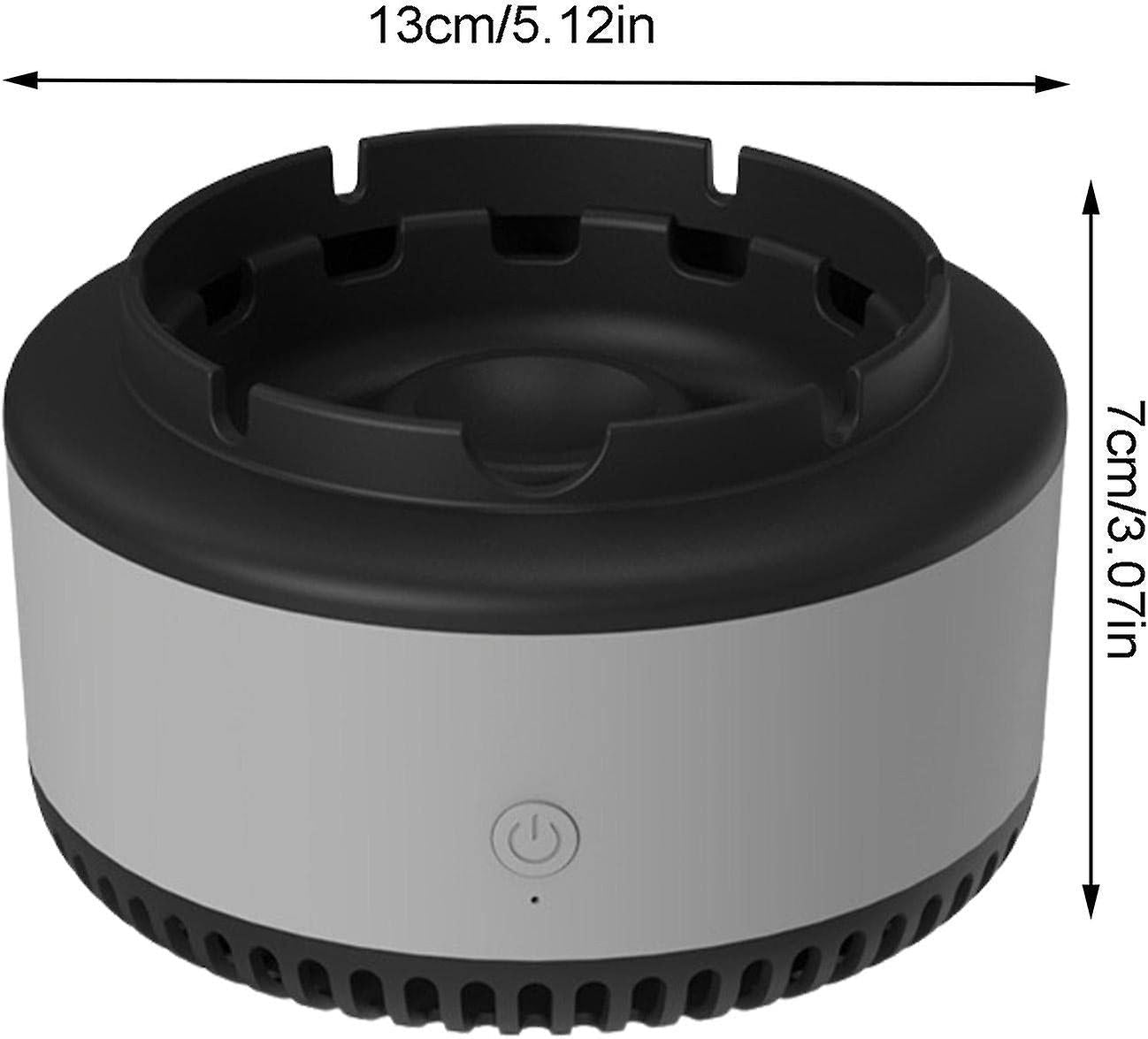 Scrumiera electrica cu aspiratie directa, suport din rasina epoxidica anti-topire, cu functie de purificare a aerului, odorizant pentru eliminarea mirosului, functioneaza cu baterii AA, gri PromotiiZilnice