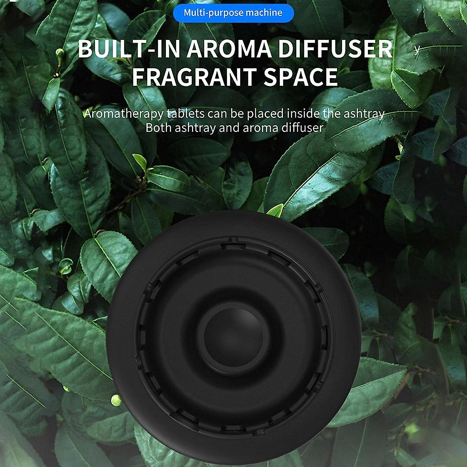 Scrumiera electrica cu aspiratie directa, suport din rasina epoxidica anti-topire, cu functie de purificare a aerului, odorizant pentru eliminarea mirosului, functioneaza cu baterii AA, gri PromotiiZilnice