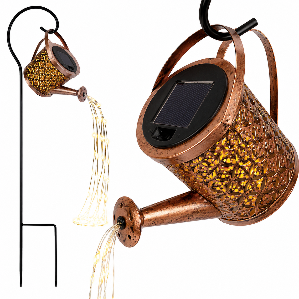 Set 4 Lămpi Solare Tip Stropitoare cu LED pentru Grădină, Iluminare Decorativă Premium, Rezistente la Intemperii
