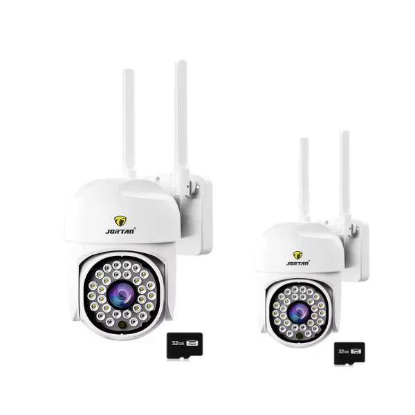 Set Complet Supraveghere: 2 Camere IP 360° WiFi Jortan + 2 Carduri 32GB