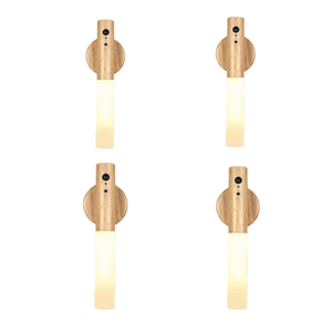 Set 4 Lampa LED de perete cu senzor de miscare, prindere de suport cu magnet, portabil, comutator ON/OFF,AUTO - PromotiiZilnice