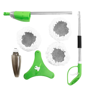 Mop triplu cu rezervor pulverizator, 3 capete rotative cu diametru 20 cm, 3 lavete microfibra, rezervor 600 ml - PromotiiZilnice