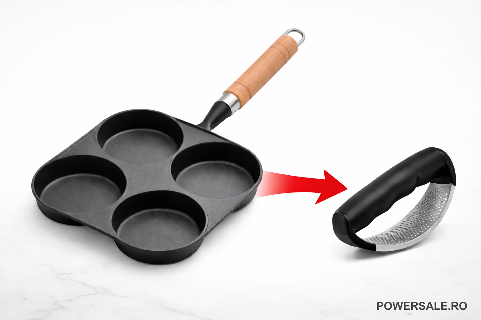 Tigaie 4 compartimente + Presa usturoi CADOU