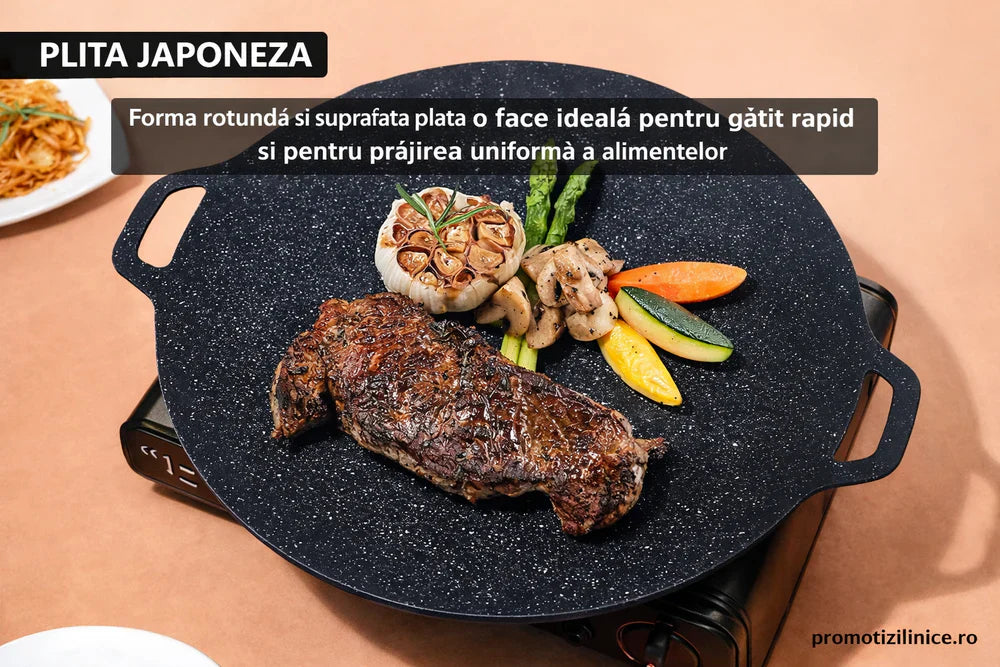 Set 2 Bucati Plita Japoneza 36 cm, Antiaderenta, Compatibila Aragaz si Inductie, Gatire Rapida si Uniforma PromotiiZilnice