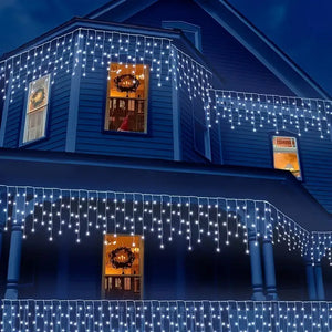 Set 3 Instalații Franjuri LED 3 x 12 m (36 m), Alb Rece, Alb Cald, Albastru, Multicolor - PromotiiZilnice