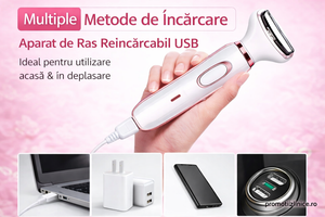 Aparat de ras electric pentru femei 4-în-1, reîncărcabil USB – rasori, trimmer și perie de curățare PromotiiZilnice