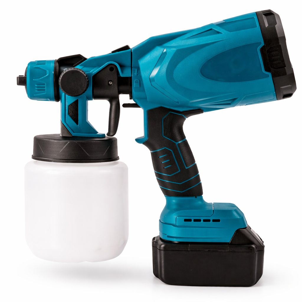 Pistol de vopsit electric fără fir 210W, 2 acumulatori Li-Ion 48V, , rezervor 800 ml, pulverizare reglabilă