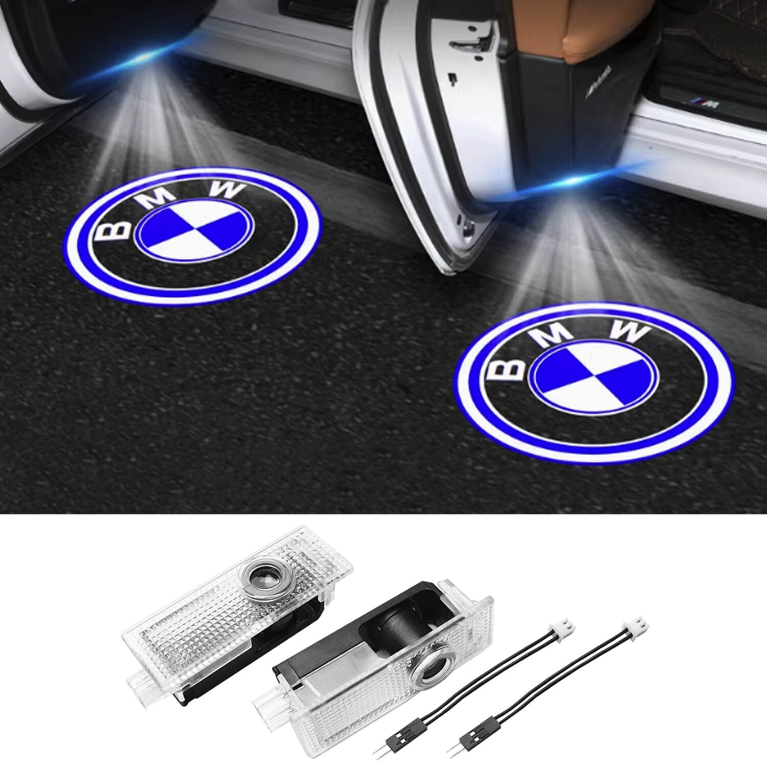 Set 2 Proiectoare LED pentru Usi Auto BMW, 12V 5W